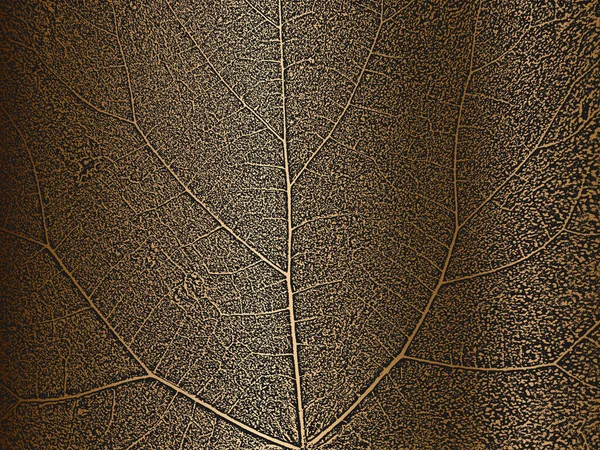 ストレスの木の葉 黄金の背景にリーフレットの質感 黒と白のグランジの背景 Eps8ベクターイラスト — ストックベクタ