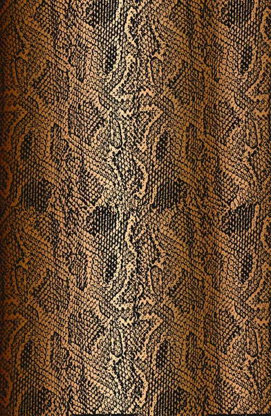 Textura Superpuesta Angustiada Piel Cocodrilo Serpiente Sobre Fondo Grunge Dorado — Vector de stock