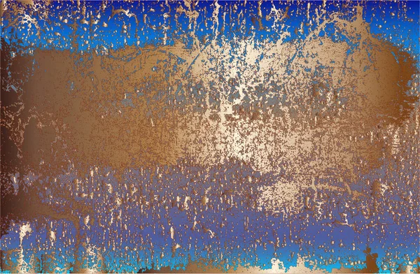 Сжатая Текстура Ржавого Очищенного Золотого Металла Гранж Фон Абстрактная Полутоновая — стоковый вектор