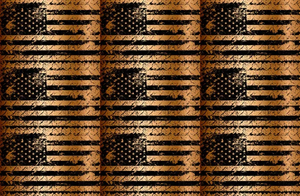 Amerikan Bayrağı Grunge Tarzında Vektör Illüstrasyonu — Stok fotoğraf