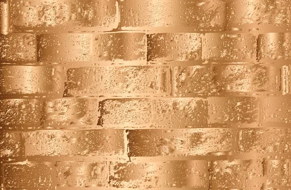 Textura Sobreposição Angustiada Parede Tijolo Dourado Velho Fundo Grunge Ilustração — Vetor de Stock