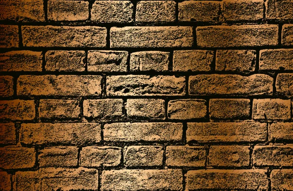 Textura Superpuesta Angustiada Vieja Pared Ladrillo Dorado Fondo Grunge Ilustración — Vector de stock