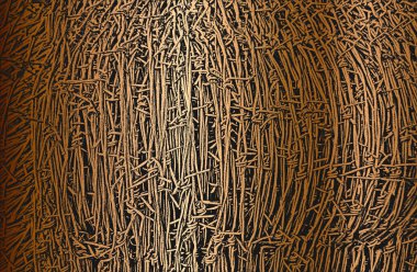 Paslı, altın kaplama, paslı metal dokusu. Grunge 'un arka planı. soyut yarım ton vektör çizimi