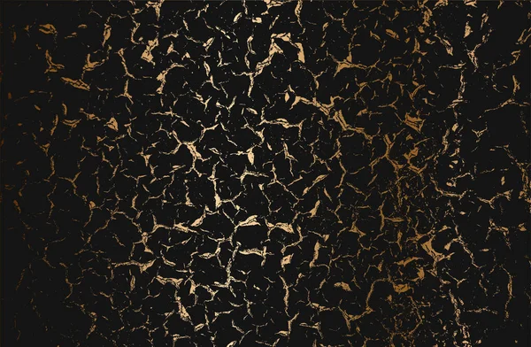 Сжатая Золотая Накладка Текстуры Треснувшего Бетона Камня Асфальта Гранж Фон — стоковый вектор