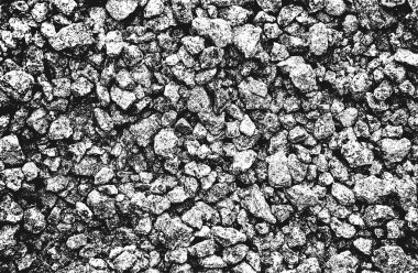 Taşların, kayaların, çakıl taşlarının, makadamın sıkıntılı dokusu. Grunge 'un arka planı. soyut yarım ton vektör çizimi