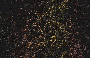 Paslanmış altın metal levhanın sıkıntılı örtülü dokusu. Grunge 'un arka planı. soyut yarım ton vektör çizimi