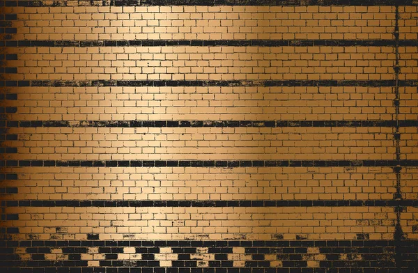 Distressed Overlay Texture Old Golden Bronze Brick Wall Grunge Background Stock Illustration