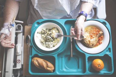 tray with hospital food clipart
