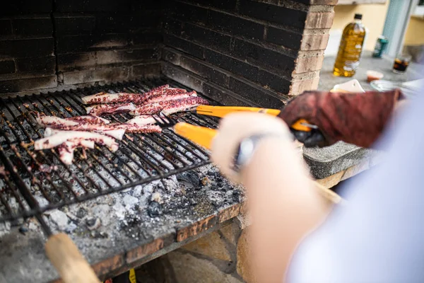 Macki ośmiornicy na grillu — Zdjęcie stockowe