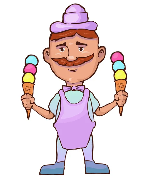 Man with ice cream — Stock Vector