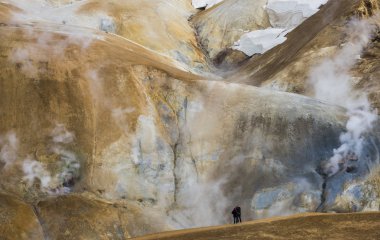 Turuncu Hills sıcak Buhar ve Kerlingarfjoll turist ile