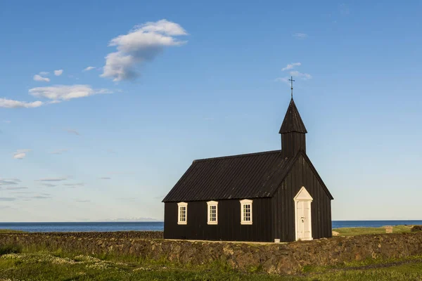 Budakirkja Islandia Noche — Foto de Stock