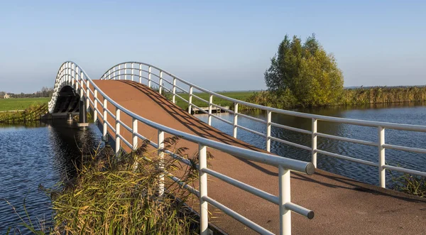 Puente ciclista con la gente Groot-Ammers —  Fotos de Stock