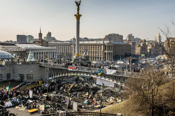 Maidan com Barricadas Kiev — Fotografia de Stock