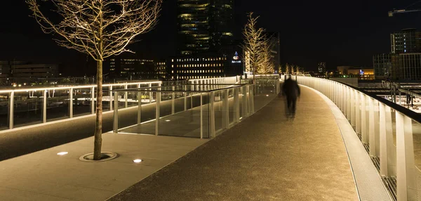 Pluselsebrug Piétons la nuit Utrecht — Photo