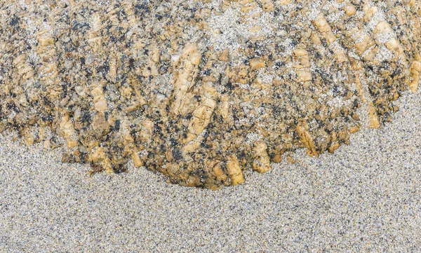 У гранітного каменю на пляжі — стокове фото