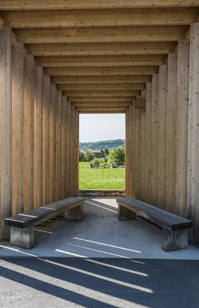 Bregenzerwald Bus Stop Amateur Architecture Studio — Stock Photo, Image