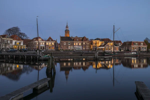 Blokzijl i portu w godzinach wieczornych — Zdjęcie stockowe