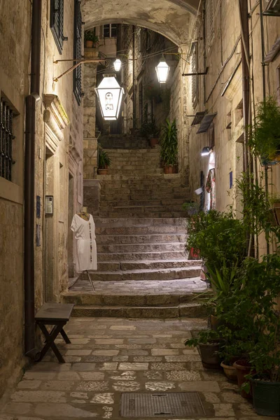 Small Street Night Dubrovnik — Stockfoto