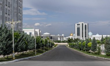 Ashgabat Empty Road Turkmenistan clipart