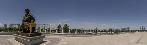 투르크메니스탄의 2019 투르크메니스탄에 랜드마크와 대리석으로 아스카 바드의 파노라마 — 스톡 사진