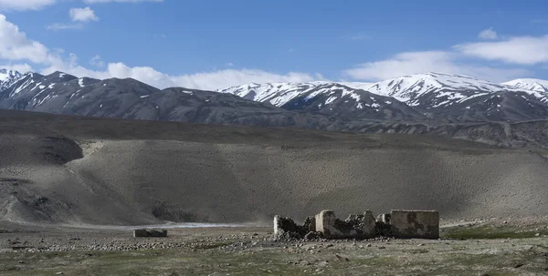 Ruina Valle Del Río Reka Pamir Frontera Tayikistán Afganistán Autopista —  Fotos de Stock