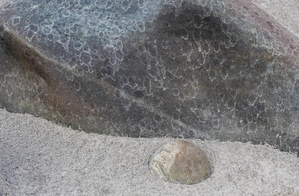 Stein Sandmuster Einem Strand Der Nähe Eines Flusses — Stockfoto