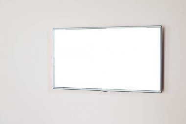 Duvara asılı boş düz Tv ekran