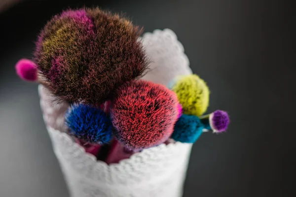 Makyaj fırçaları yakın çekim 