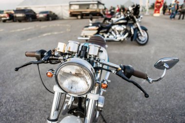 Vintage motosiklet, yakın çekim fotoğraf