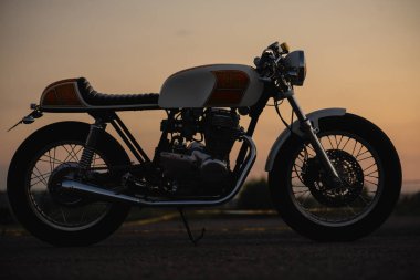 Vintage motosiklet, yakın çekim fotoğraf