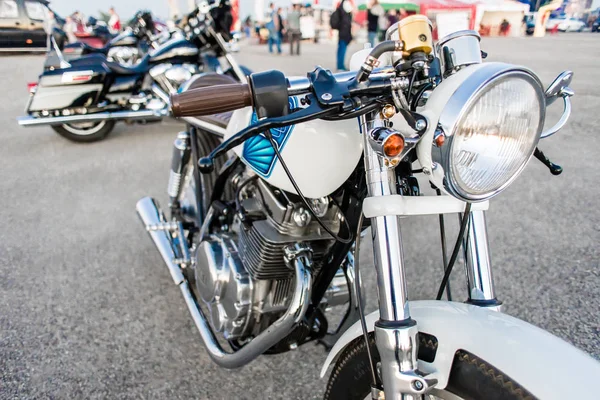 Vintage motosiklet, yakın çekim fotoğraf