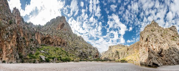 Wide view of mountains in Spain