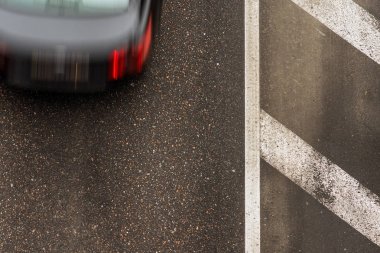 Yol ile hareket Araba, üstten görünüm