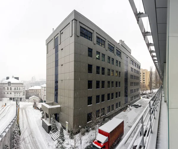 Centro de negocios en invierno — Foto de Stock