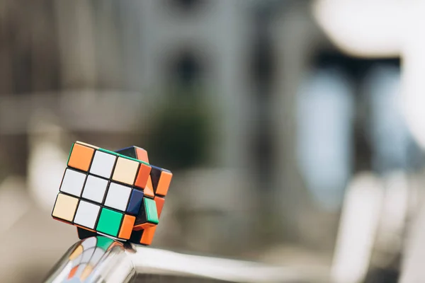 Rubik Cube Zabawka Zbliżenie — Zdjęcie stockowe