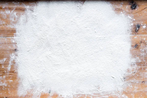 Flour Wooden Background — Stock Photo, Image