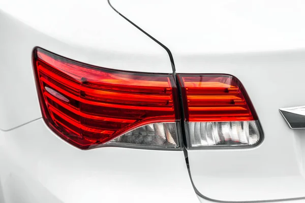 Closeup backlamp of a white luxury car.- Image — Stock Photo, Image