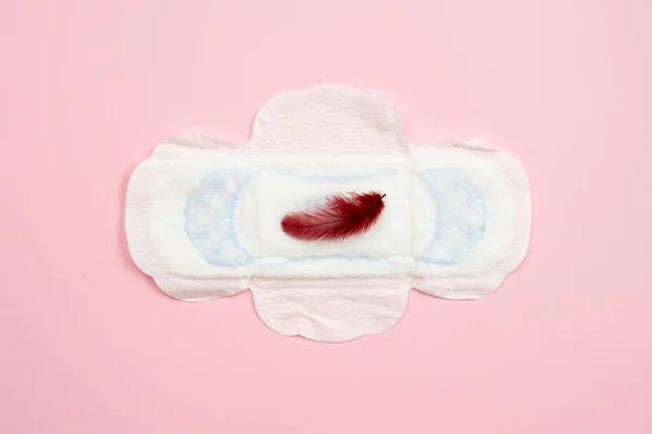 Women's health concept photo, some aspects of women's wellness in monthlies period. Menstrual pad. — Stock Photo, Image