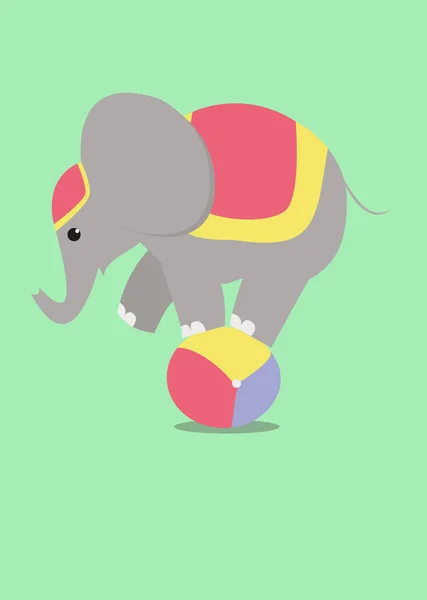 Elephant on the ball — Stock Vector