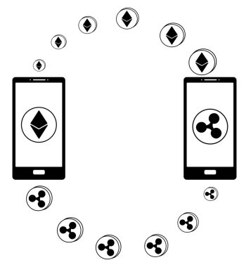 ethereum ve dalgalanma telefonda arasındaki değişim