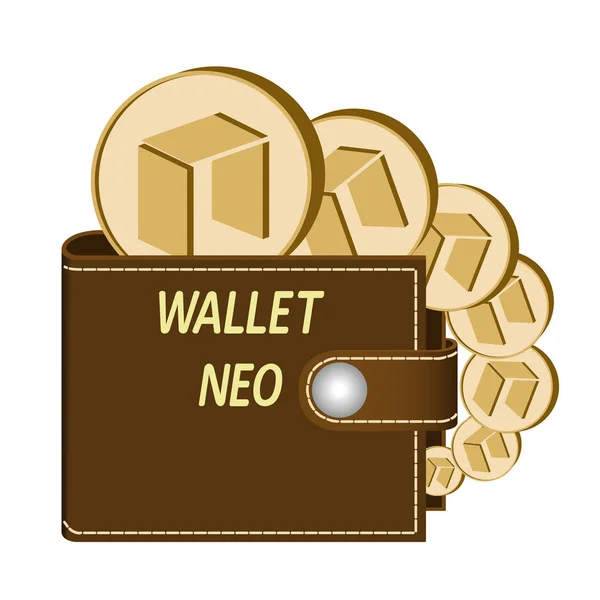 Brieftasche mit Münzen auf weißem Hintergrund — Stockvektor