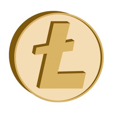 litecoin Kripto para birimi sembolü, altın sikke simge