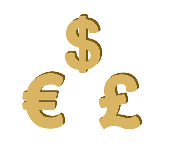Ensemble de symboles monétaires sur fond blanc — Image vectorielle