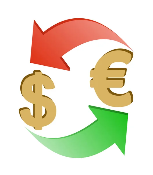 Wechselkurs Dollar zu Euro — Stockvektor