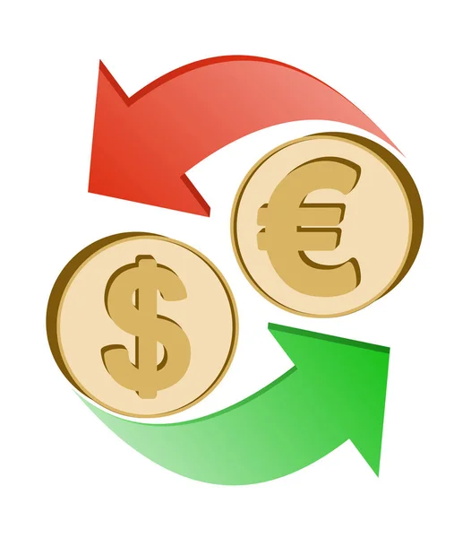 Cambio de dólar a euro — Archivo Imágenes Vectoriales