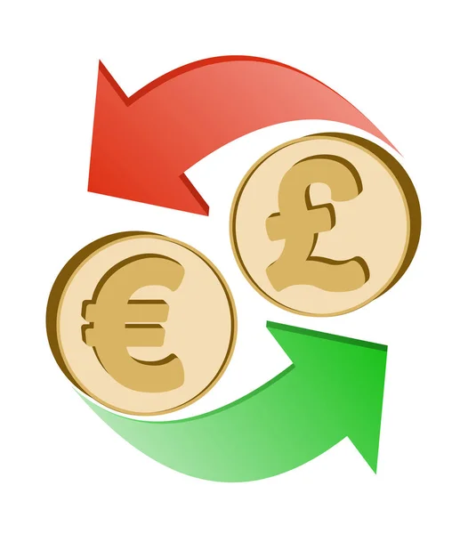 Cambio euro a libra británica — Archivo Imágenes Vectoriales