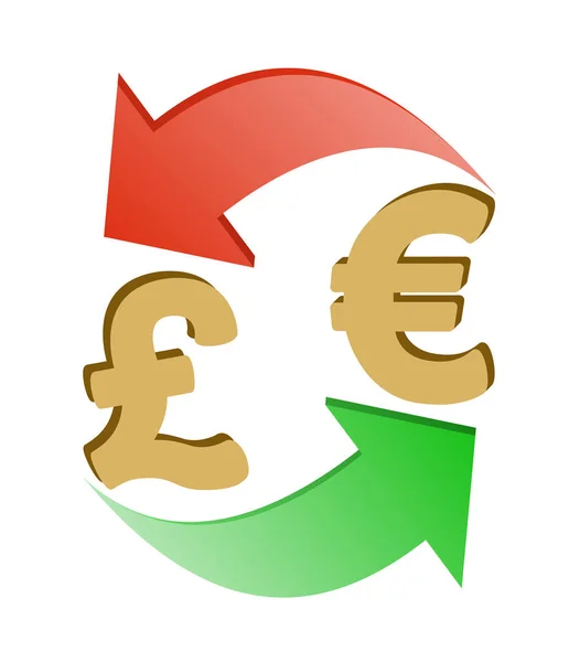 Exchange british pound to euro — Stock Vector