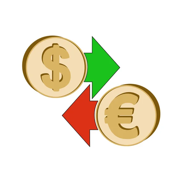 Cambio de dólar a euro — Archivo Imágenes Vectoriales