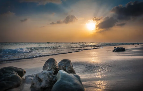 Sunset Maldives Beautiful Colorful Sunset Ocean Maldives Seen Beach Amazing — Stock Photo, Image